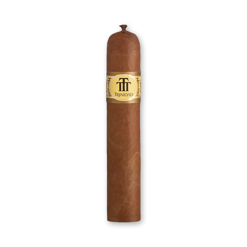 001 Charuto Trinidad Media Luna Robusto cubano com anilha branca clássica