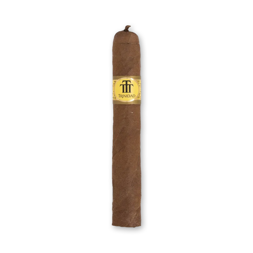 001 Charuto Trinidad Reyes vitola de pequeno formato com anilha branca e dourada