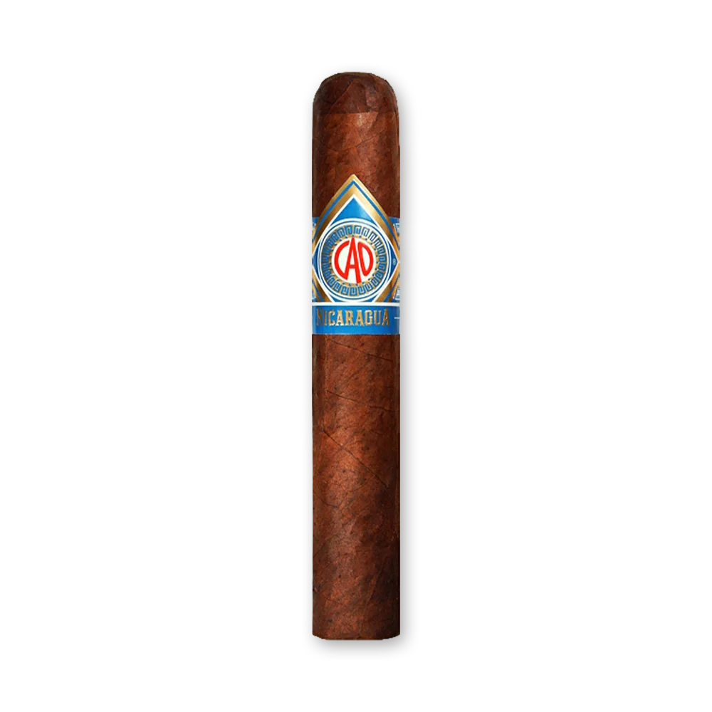 001 Charuto CAO Nicaragua Tipitapa Robusto com capa escura maduro e anilha azul e dourada