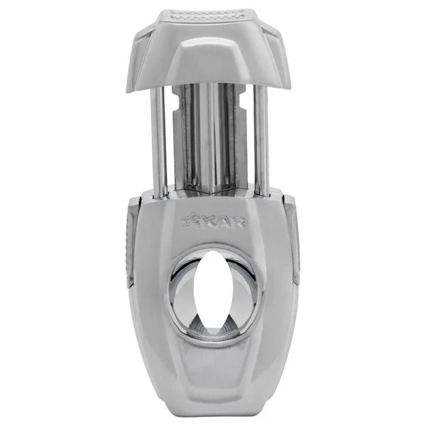 Cortador de charutos Xikar V-Cut em metal cromado prateado