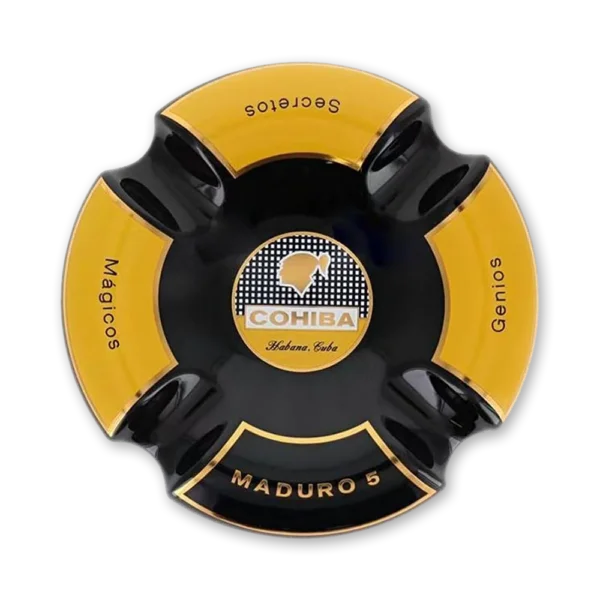 Cinzeiro de cerâmica Cohiba Maduro 5 com quatro encaixes e logotipo central