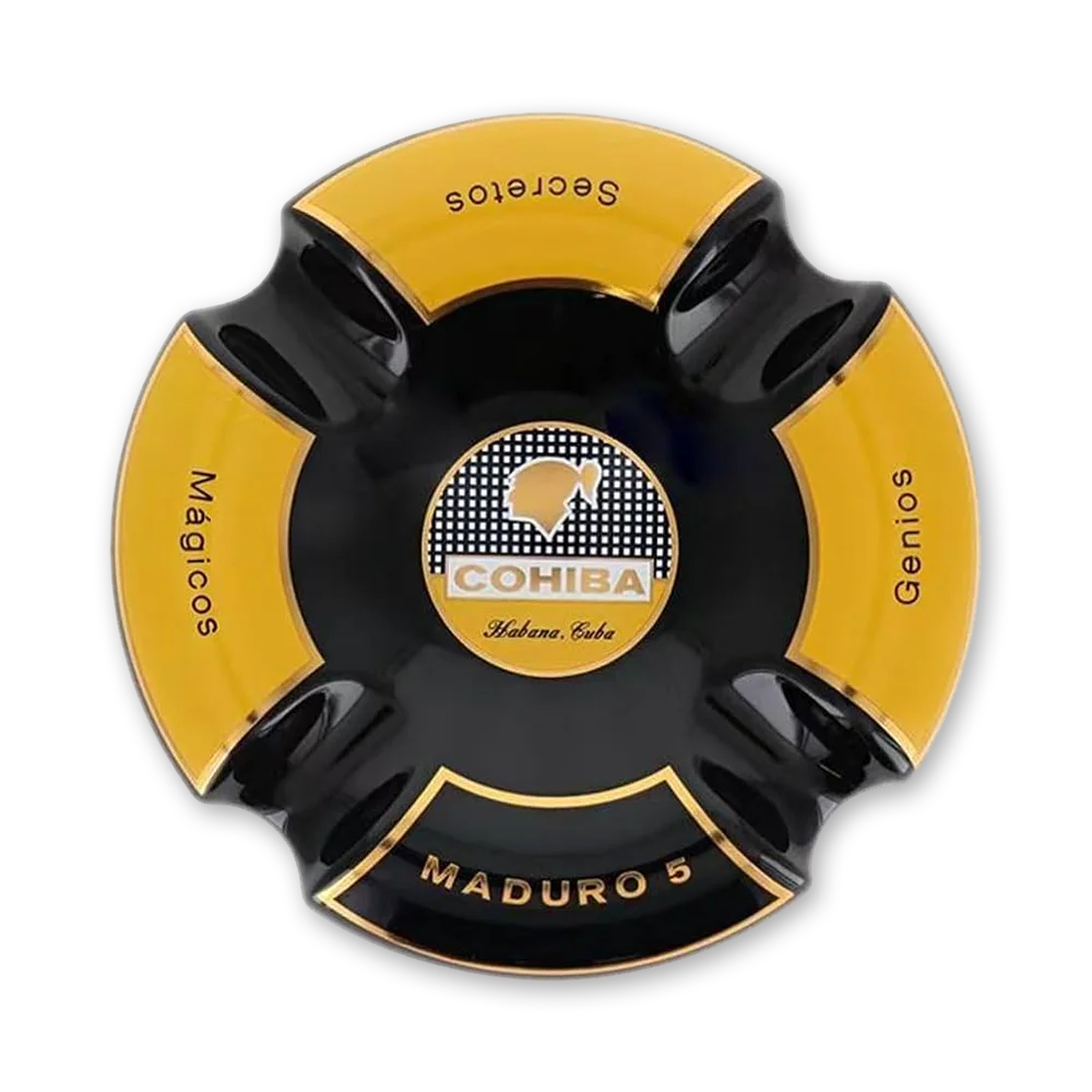 Cinzeiro Cohiba Maduro cerâmica 4 charutos Cinzeiro de cerâmica Cohiba Maduro 5 com quatro encaixes e logotipo central