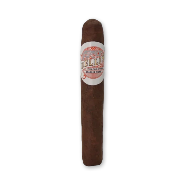 Charuto Dellis Robusto com anilha vermelha em destaque