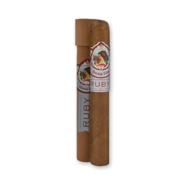 Dois charutos Dona Flor Ruby Toro lado a lado com anilha à vista