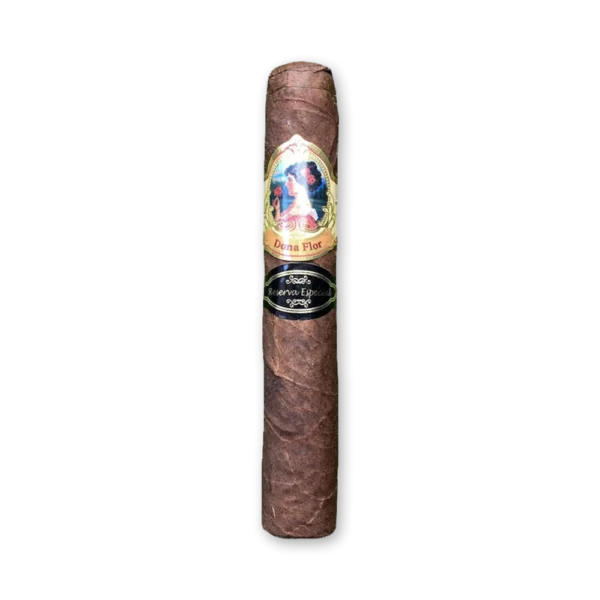 Charuto Dona Flor Robusto Reserva Especial com anilha de fundo preto