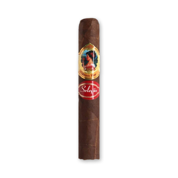 Charuto Dona Flor Robusto Seleção com tarja vermelha na anilha