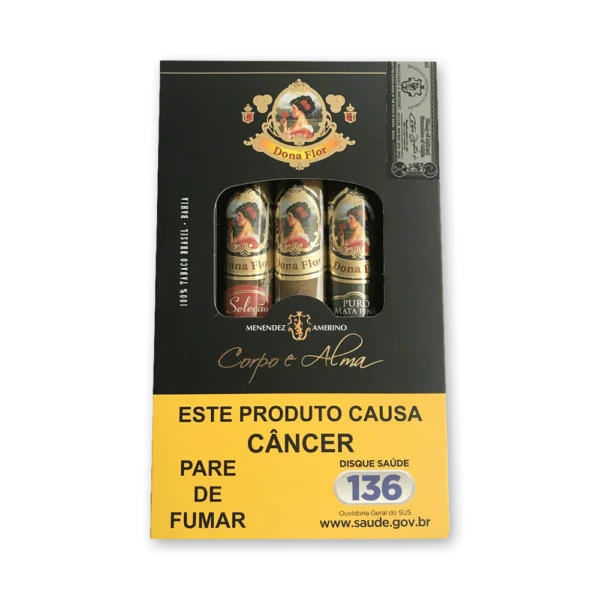 Embalagem Dona Flor Corpo e Alma com 3 charutos robustos