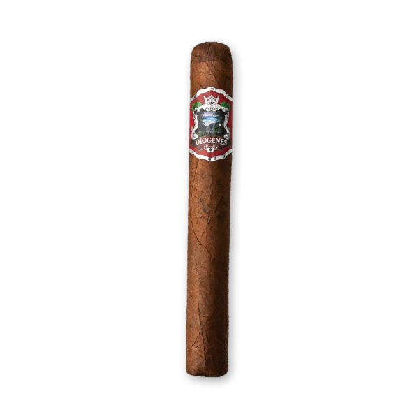 Charuto Diógenes Puentes Toro Ligero de capa marrom com anilha vermelha e prata com o nome Diogenes