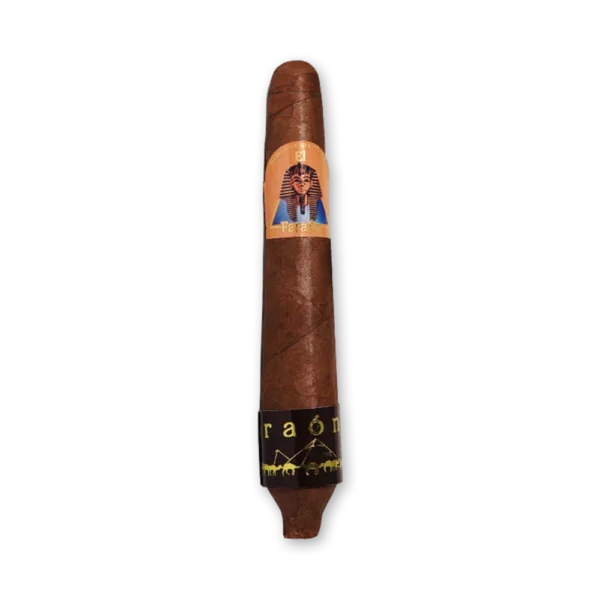 Charuto El Faraón Perfecto Nº 1 com cabeça arredondada, pé afilado e anilha laranja de faraó