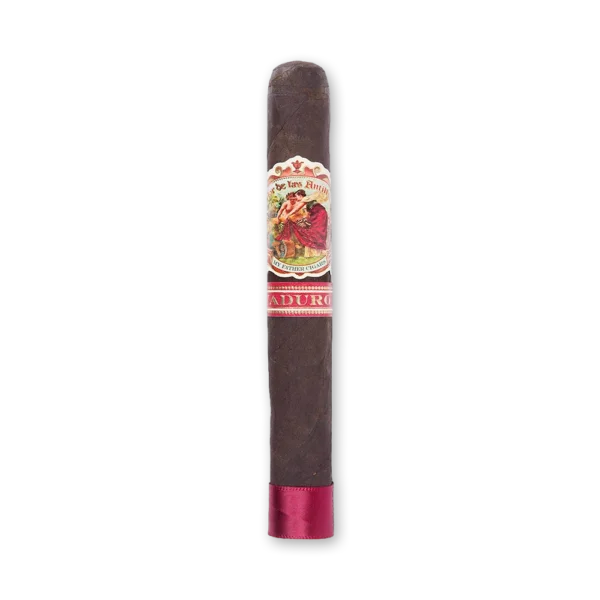 Charuto Flor de Las Antillas Maduro Toro de capa escura com anilha ilustrada e fita vermelha no pé