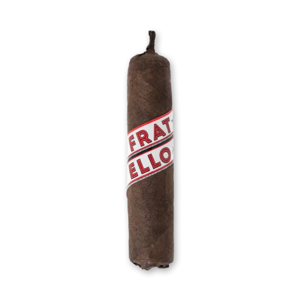 Charuto Fratello Classico Fuoco curto e grosso, de capa escura, cabeça torcida e anilha branca com letras vermelhas