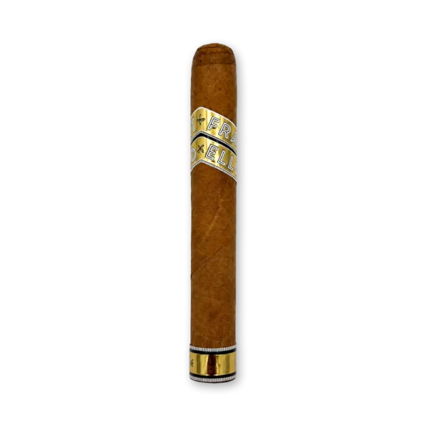 Charuto Fratello Oro Corona de capa marrom média com anilha dourada e prata e pé dourado