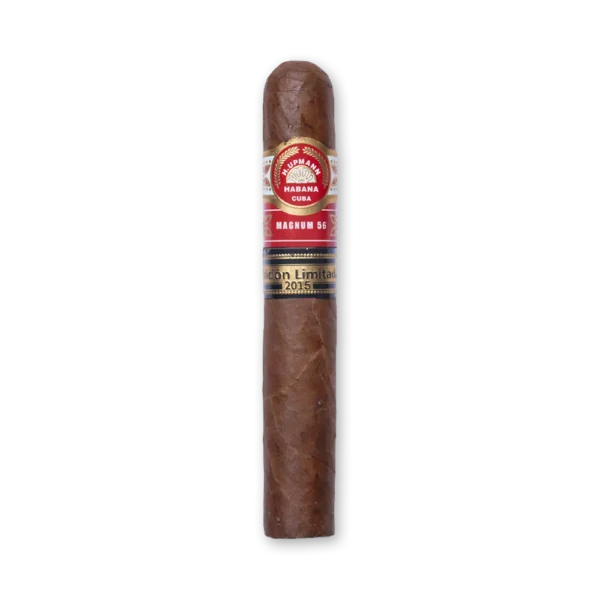 Charuto H. Upmann Magnum 56 Edição Limitada 2015 de capa marrom com anilha vermelha e faixa preta e dourada