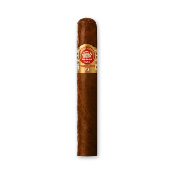 Charuto H. Upmann Connossieur A de capa marrom escura com anilha vermelha e dourada e faixa Connossieur A