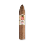 Charuto Hoyo de Monterrey Epicure No.3 de cabeça pontiaguda e capa marrom média, com duas anilhas brancas e vermelhas
