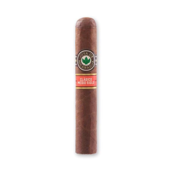 Charuto Joya de Nicaragua Clásico Medio Siglo Robusto de capa marrom avermelhada com anilha Clásico Medio Siglo