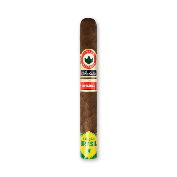 Charuto Joya de Nicaragua Antaño Original Toro Exclusivo Brasil com anilha Antaño e anilha verde e amarela no pé