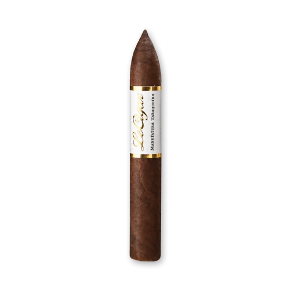 Charuto Le Cigar Torpedo Criollo Brasil com cabeça pontuda, capa marrom escura e anilha branca