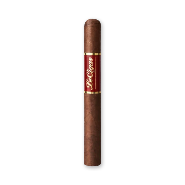 Charuto Le Cigar Senior Havana Brasil, longo e reto, de capa marrom avermelhada, com anilha vinho Le Cigar