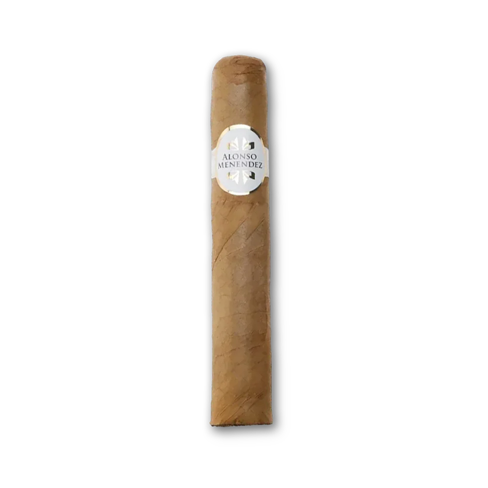 001 Charuto Alonso Menendez Robusto Connecticut com capa clara natural e anilha branca