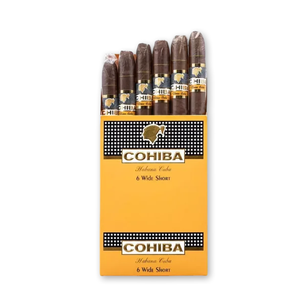 Charuto Cohiba Wide Short – Petaca com 6 — Petit Corona (31x100mm), capa Tabaco cubano. Foto 1 de 2: vista geral