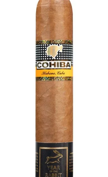 Charuto Cohiba Siglo de Oro Ano do Coelho com capa colorado e anilha comemorativa