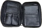 Porta-charutos Perceverancia Travel Case em couro preto, vista frontal