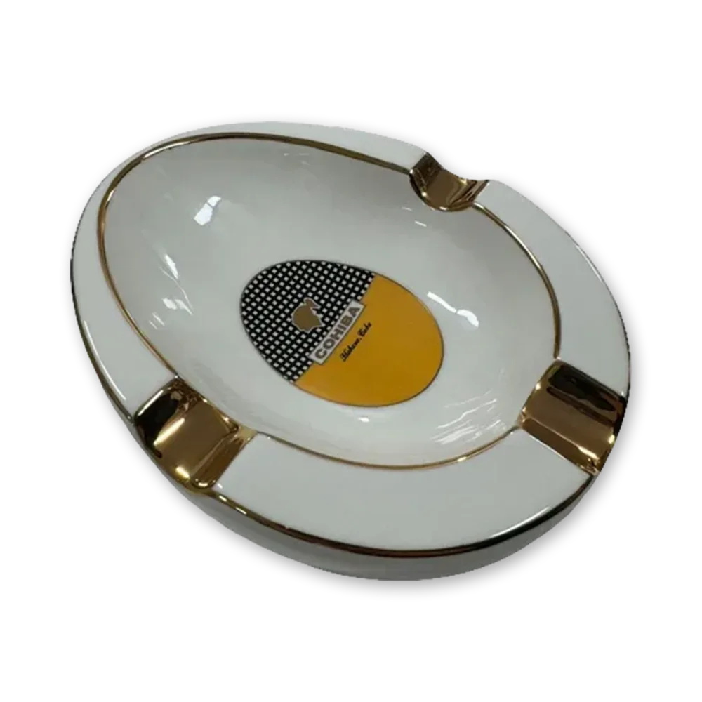 Cinzeiro Cohiba Branco – Cerâmica – 3 Charutos. Foto 1 de 2: vista geral