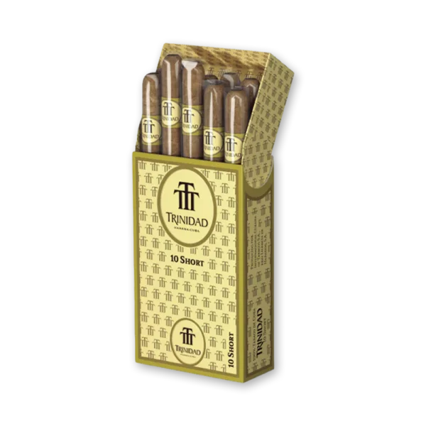 Petaca com 10 charutos Trinidad Short formato Robusto em caixa lacuada