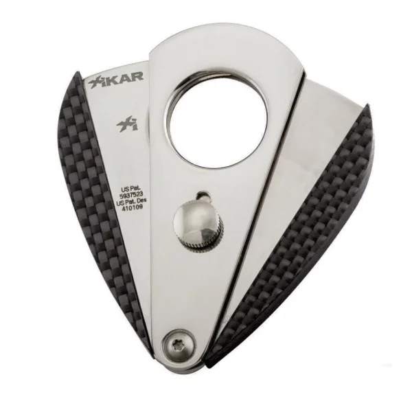 Vista lateral do cortador Xikar Xi3 Carbon Fiber lâmina dupla