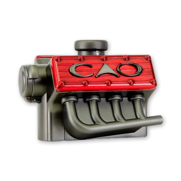 Isqueiro de mesa CAO Flathead Triple Torch com apoio integrado para charuto