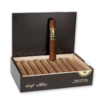 Caixa preta aberta com vinte charutos Davidoff Winston Churchill The Late Hour Robusto
