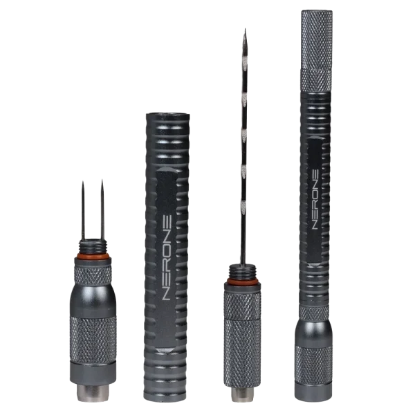 Nerone Multitool 4x1 GunMetal aberto com ferramentas múltiplas visíveis