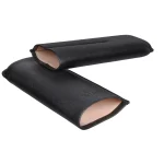Interior da charuteira NERONE Classy couro saffiano para 2 charutos