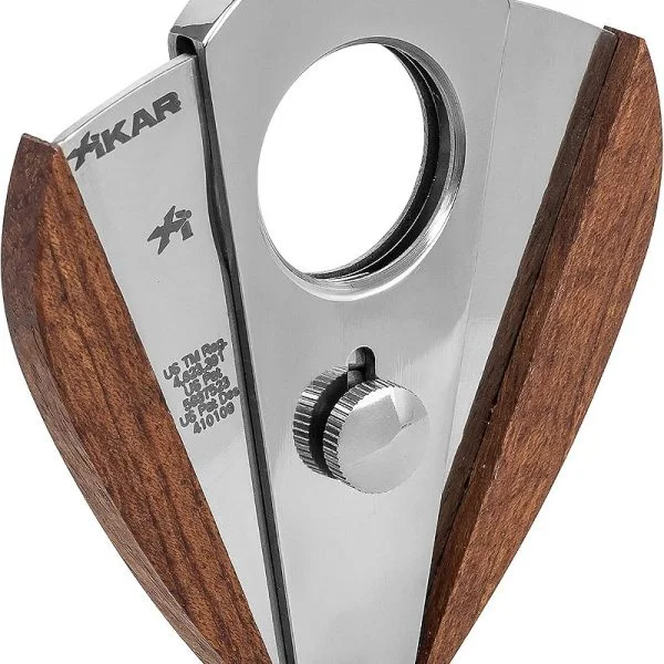 Vista lateral do cortador Xikar Xi3 Redwood lâmina dupla
