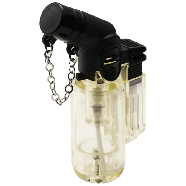 Isqueiro maçarico Nerone de 1 chama com corpo translúcido Torch Clear