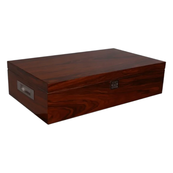 Humidor NERONE Sovrano em madeira rosewood para 200 charutos, vista frontal