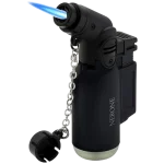 Isqueiro maçarico Nerone de 1 chama em preto Torch vista principal