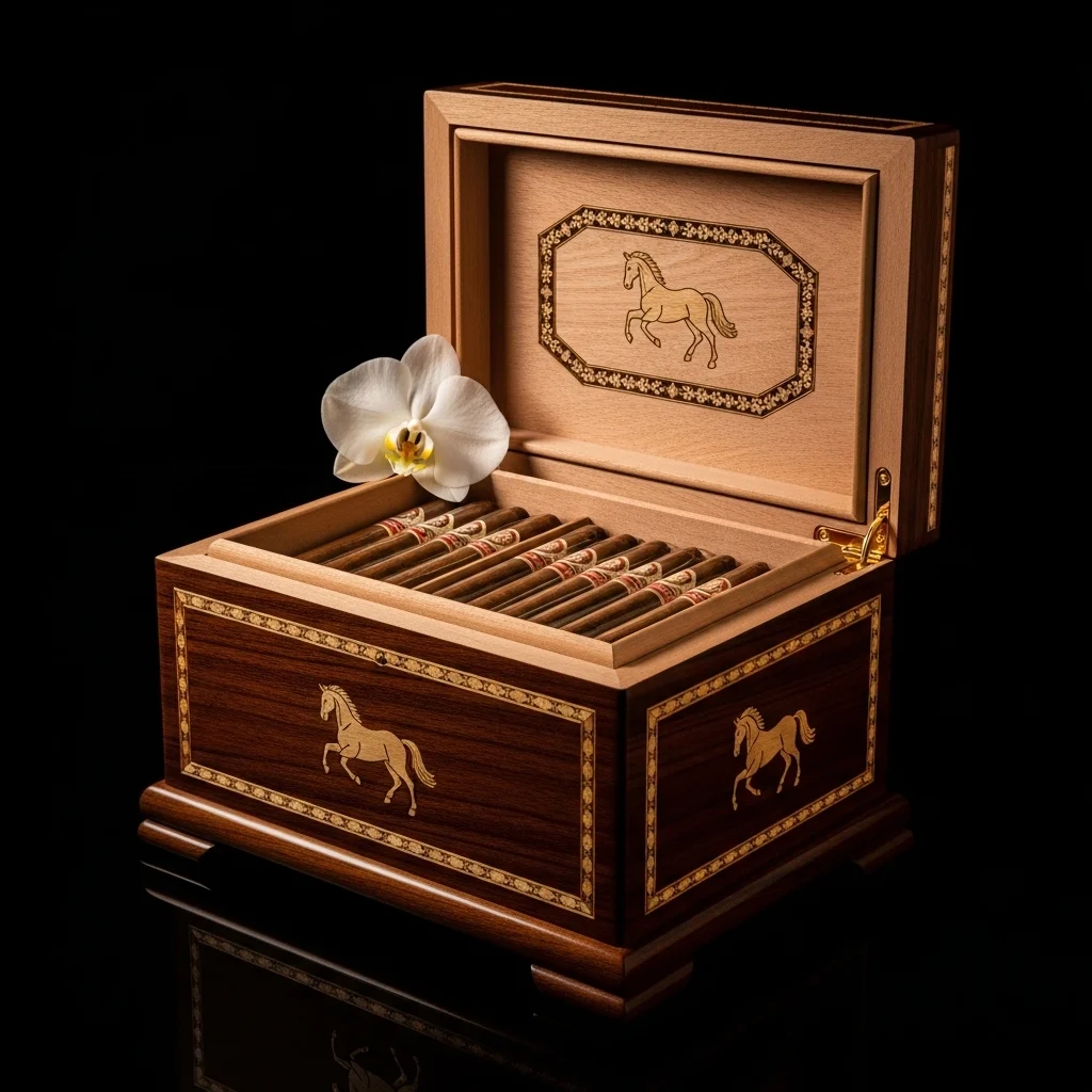 Masterpiece Humidor Davidoff Year of the Horse 2026 em display exclusivo — apenas 20 unidades no mundo