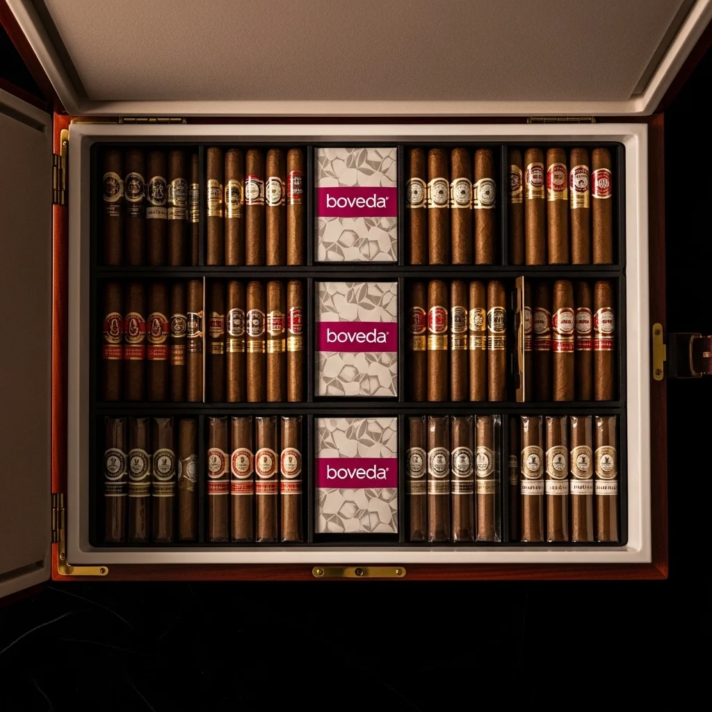 Coolidor — cooler box convertida em humidor com Boveda bags e charutos premium organizados