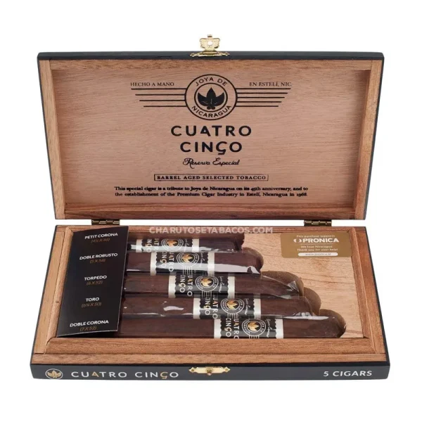 Charuto Joya de Nicaragua Cuatro Cinco RE Toro com capa colorado maduro — nicaraguense