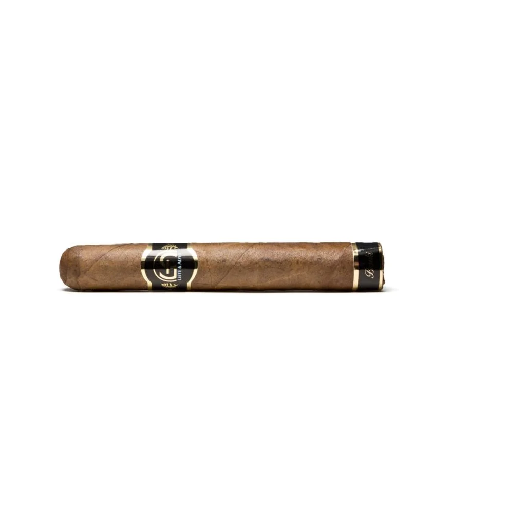 Charuto Leite & Alves Robusto com capa colorado, detalhe de construção — brasileiro