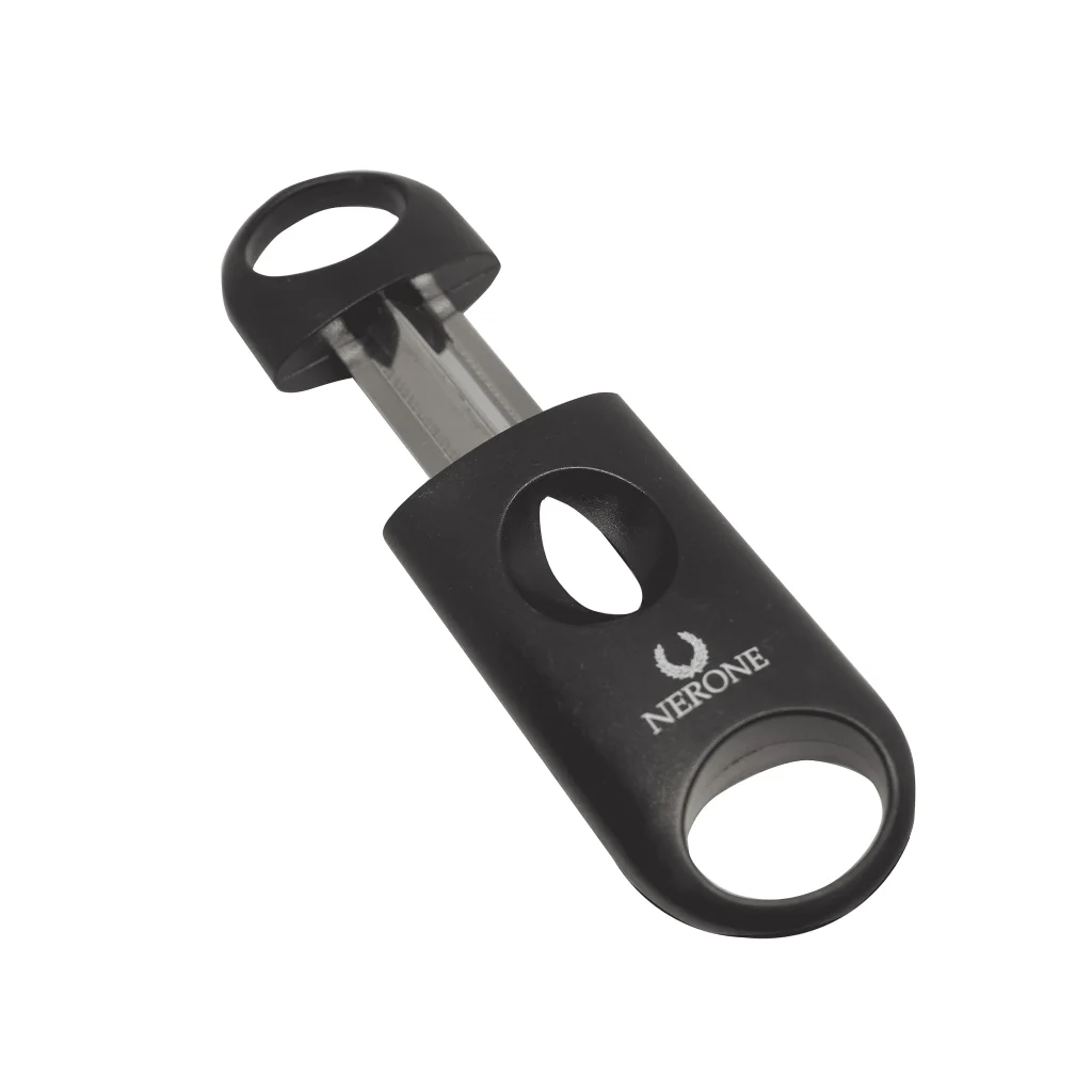 Cortador Nerone V-Cut preto com corte em V visível