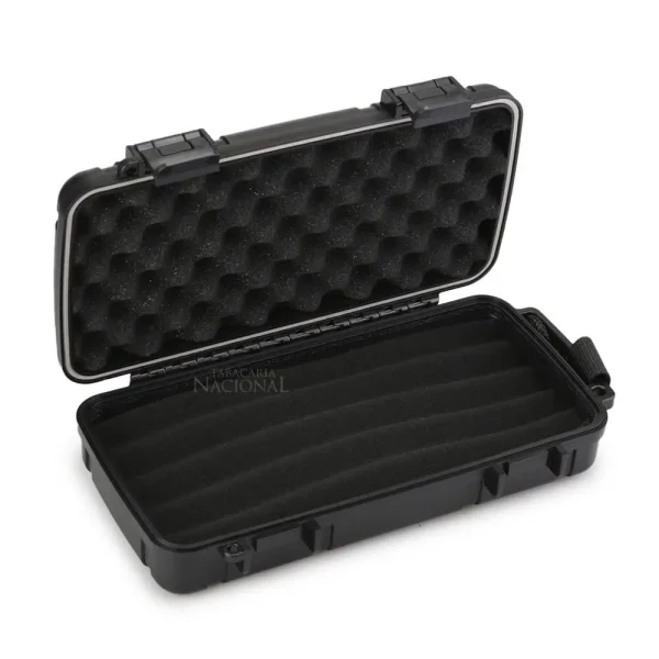 Umidor de viagem NERONE Cigar Travel plástico ABS preto para 5 charutos