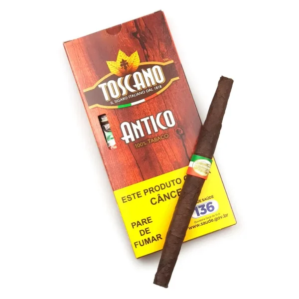 Charuto Toscano Antico Cheroot, embalagem — italiano