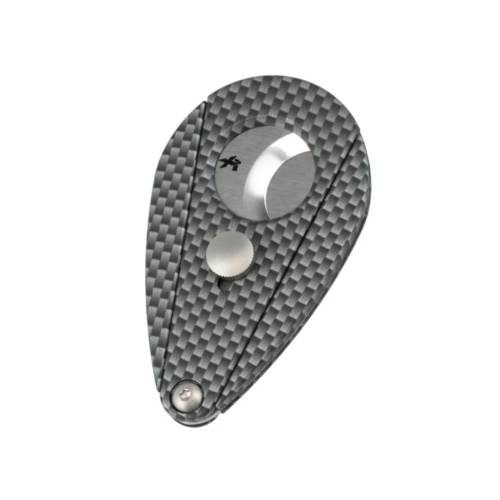 Vista lateral do cortador Xikar Xi2 em fibra nylon carbono