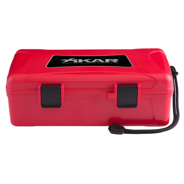 Humidor Xikar para 10 charutos em acabamento vermelho texturizado