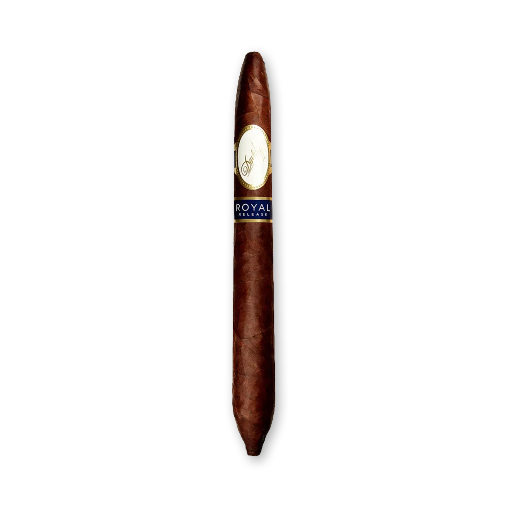 001 Charuto Davidoff Royal Release Salomones com capa Colorado e formato figurado pontudo