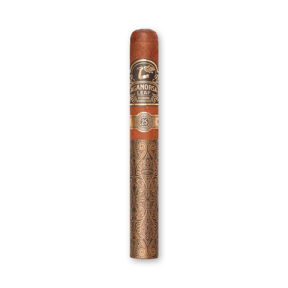 Charuto Aganorsa Leaf Aniversario 25 Edición Limitada – Unidade — Toro (52x158mm), capa Corojo. Foto 1 de 2: vista geral