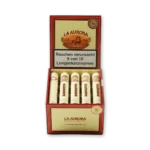Anilha do charuto La Aurora Robusto Deluxe ao lado do tubo protetor